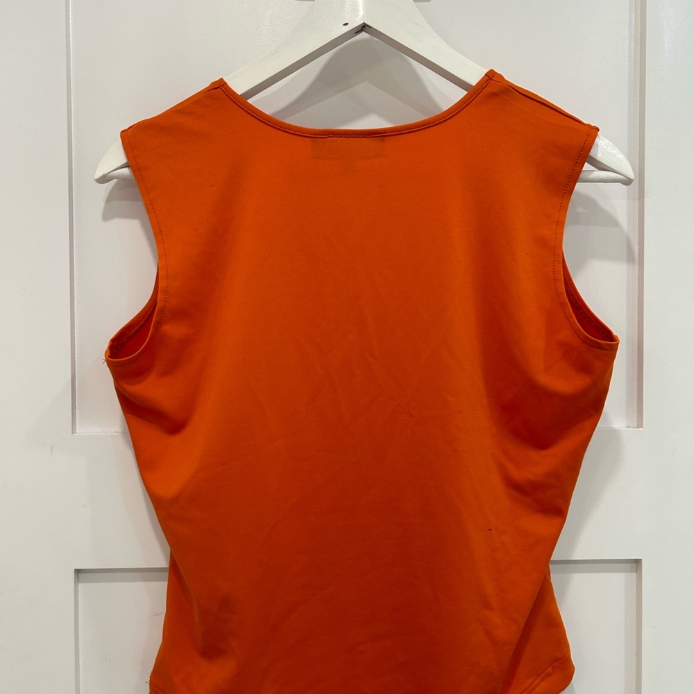 Vintage 90s / Y2K Orange Cropped Corset Style Tank Top. - Picture 4 of 7